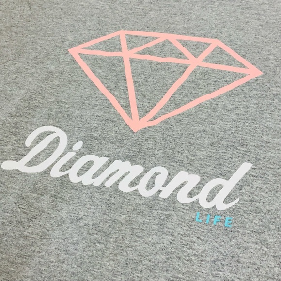 Diamond Supply Co. Women’s Medium ’Diamond Life’ Gray Long Sleeve Tee Shirt - Picture 3 of 9